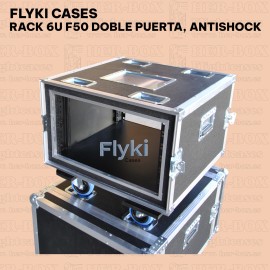rack 6U doble puerta, DOBLE flotante, ANTI-SHOCK fondo 50 cm, perfil rack doble