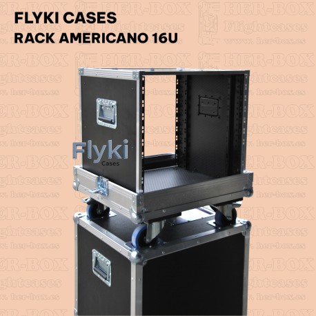 rack americano 16U, fondo 60, perfil rack doble, apilable