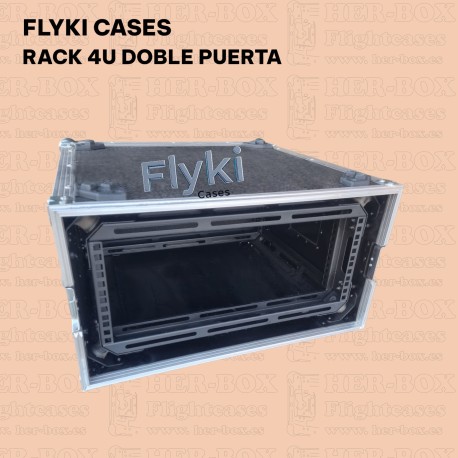 rack 4U doble puerta, flotante con silenblock estructura fondo 50 cm, perfil rack doble