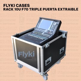Flightcase rack 10U triple puerta extraíbles, fondo 70 cm, Mesa allen&heath