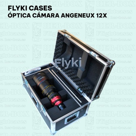 CAJA TIPO MALETA PARA OPTICA CAMARA, ANGENEUX OPTIMO 12X